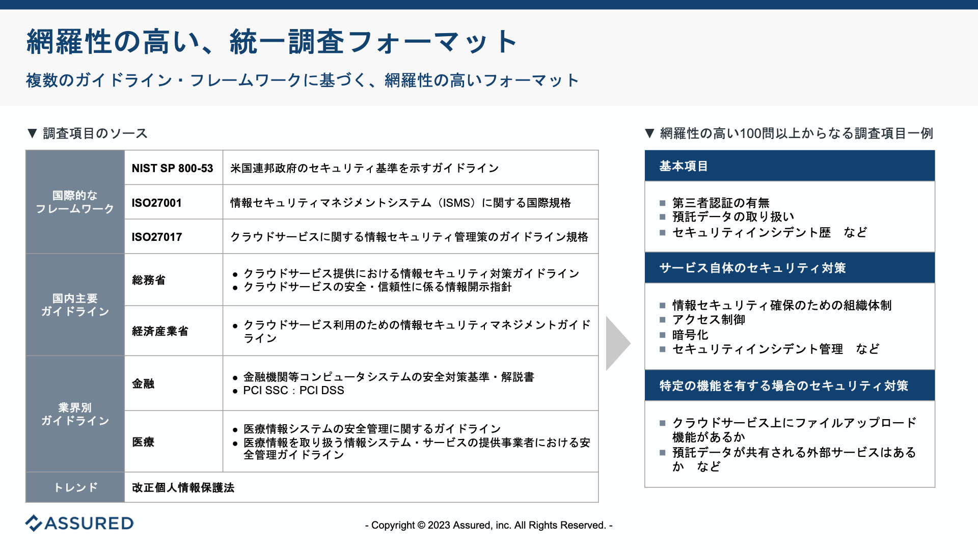 網羅性の高いフォーマットで、セキュリティ専門家が評価