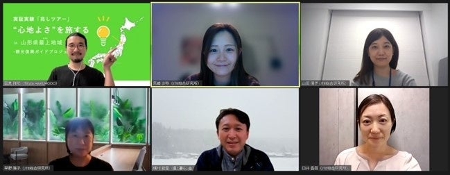 【プロジェクトチーム】（左上から順に⽥⾙雅和、宮崎沙弥、⼭⽥晴⼦、早野陽⼦、梶村勢⾄、⾅井⾹苗）