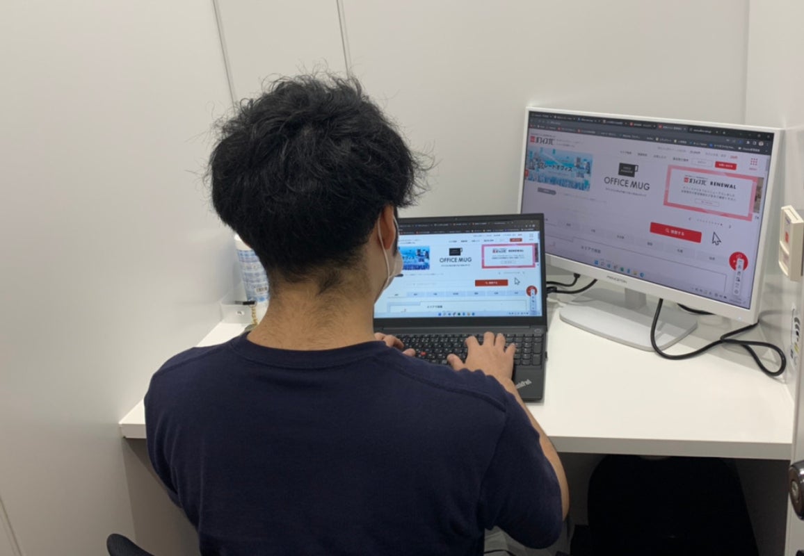 ZXYの個室はWebサイトやアプリから15分単位で予約が可能