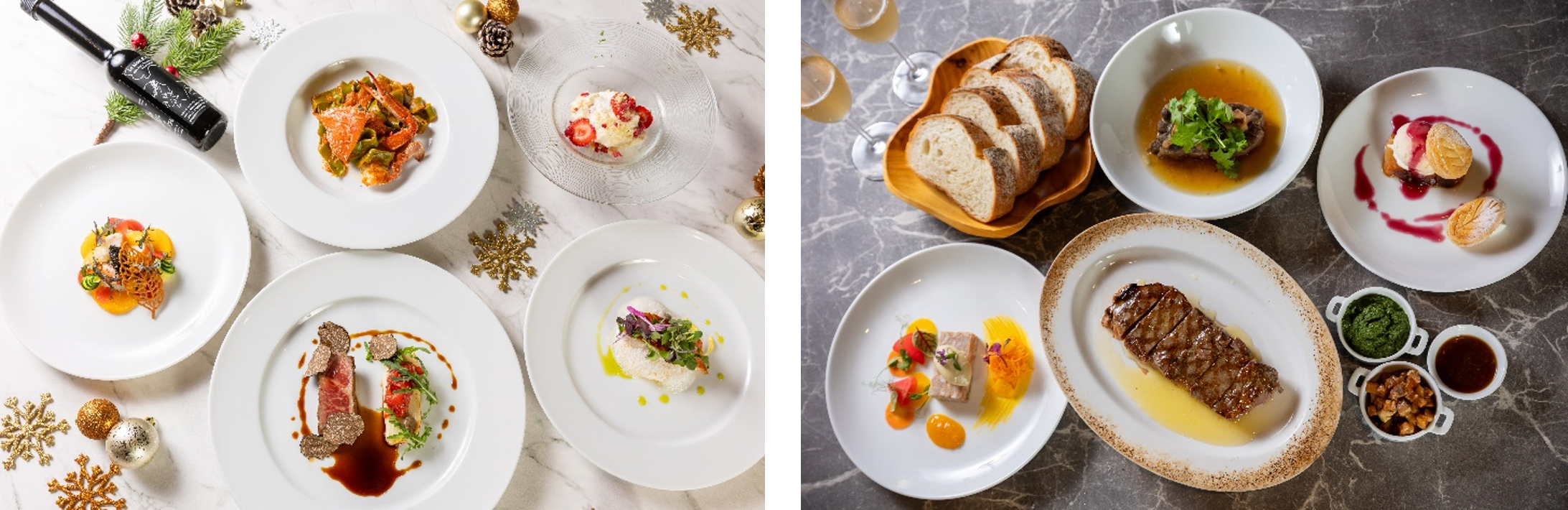 （左）Cucina Christmas Dinner&nbsp; &nbsp; （右）Steak & Grill Christmas Dinner