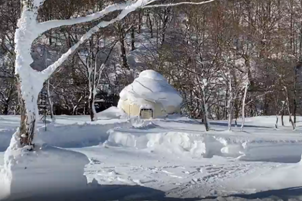 ↑積雪期の「DOAI VILLAGE」宿泊サイトの様子