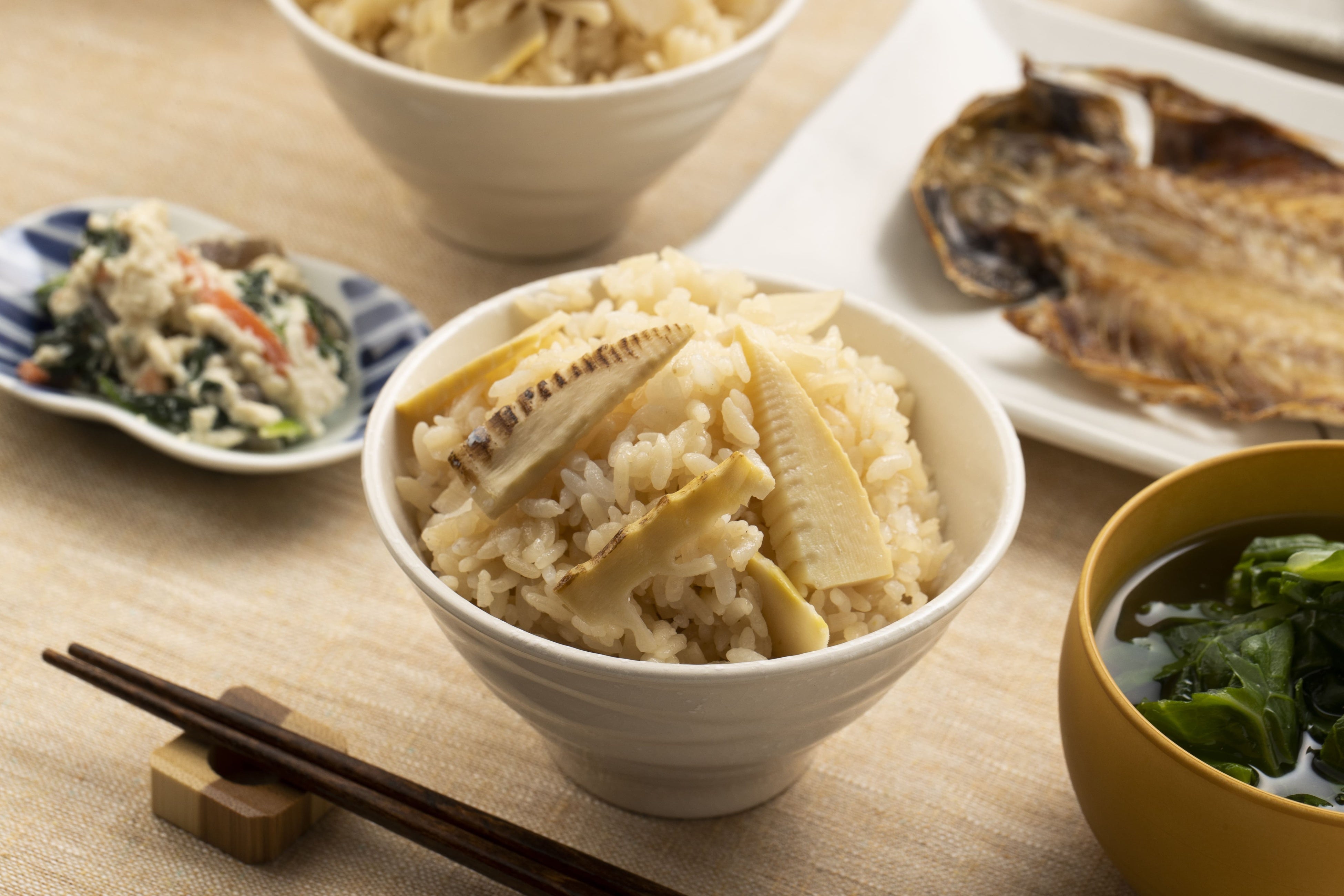 今春採れた朝掘りの筍を使った『筍ごはん』