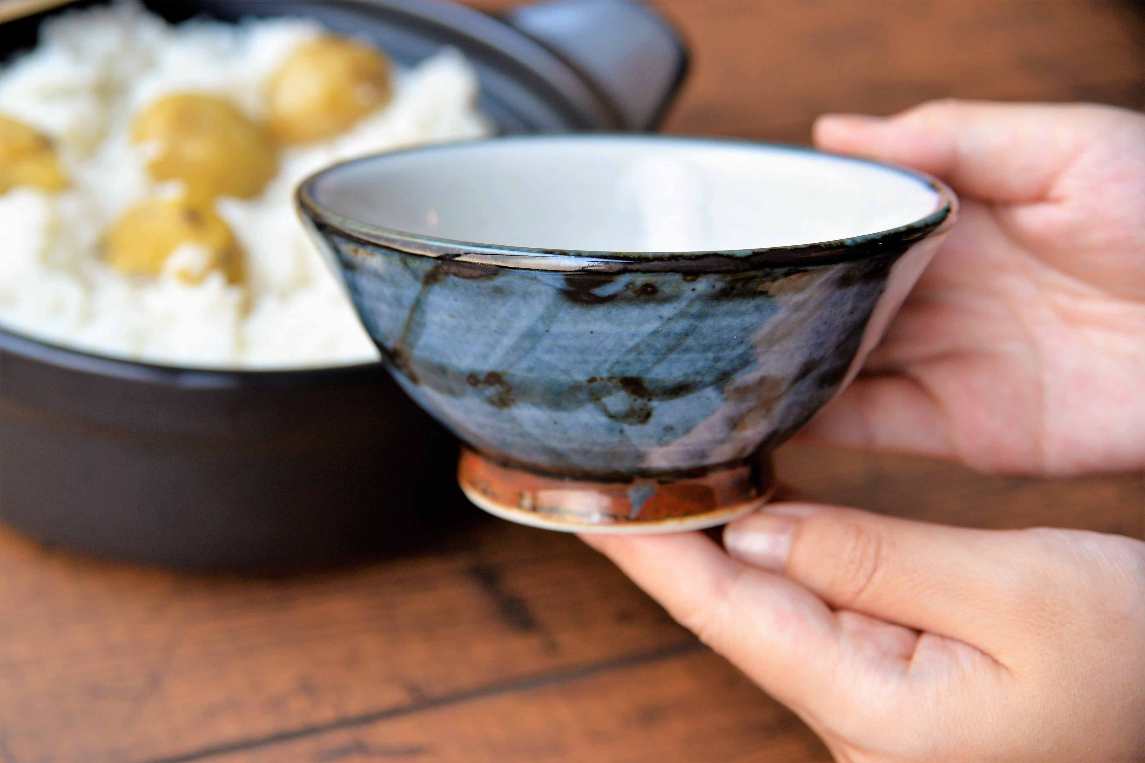『京丹波の焼き物』呉須筆目塗り飯碗