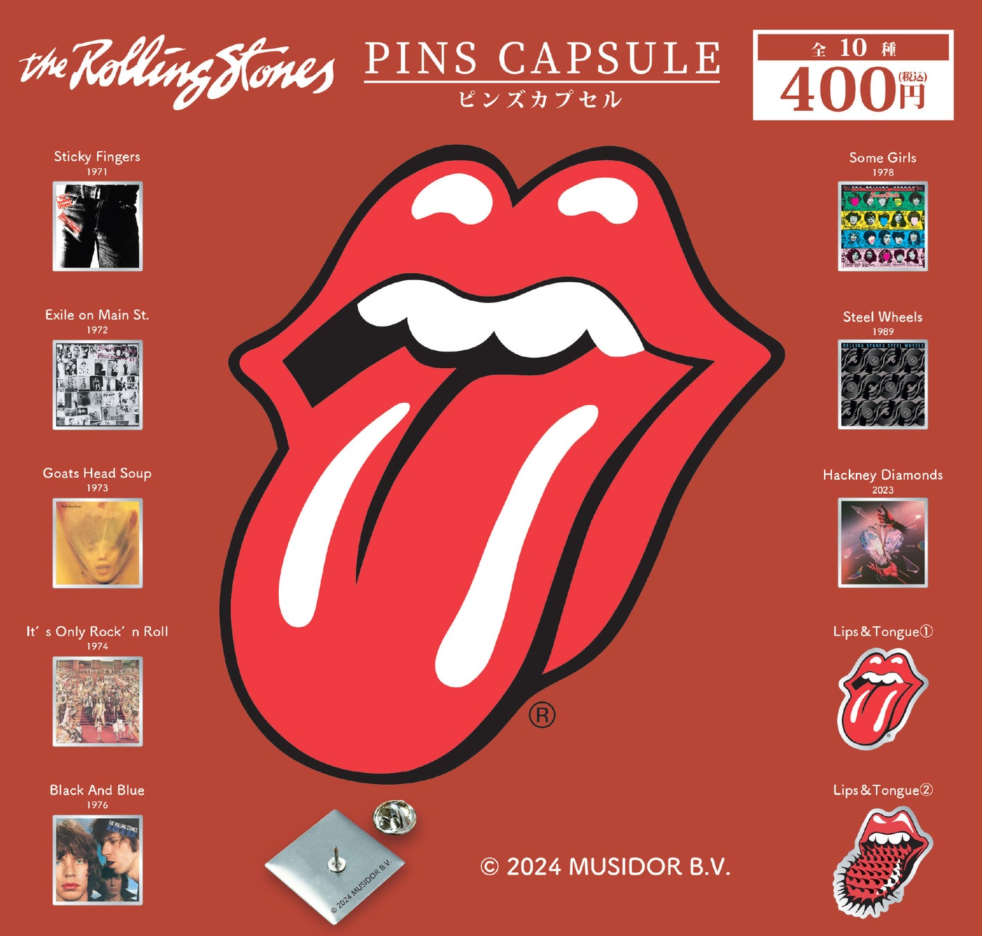 The Rolling Stones ローリング ストーンズ ピンバッジ 海外アーティストのアルバムジャケットやロゴをデザインした