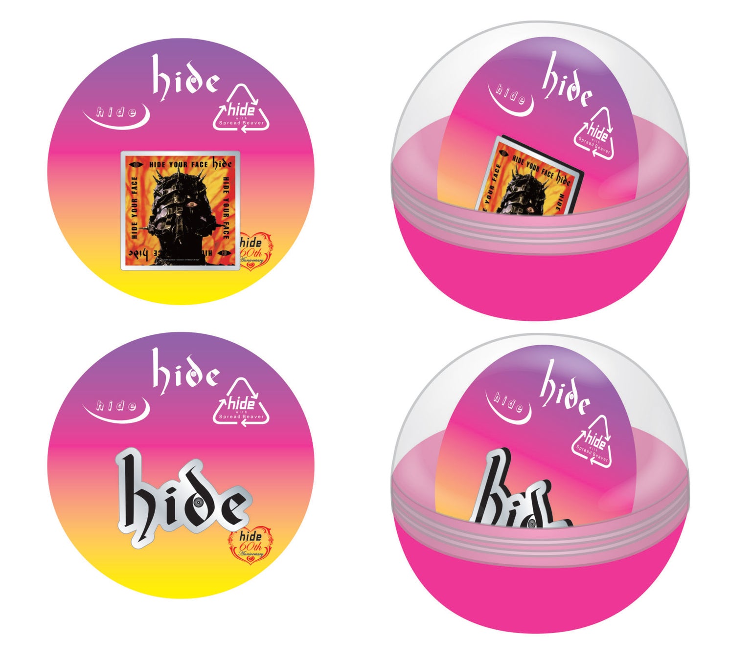 【HIDE】 ピンズ カプセルトイシリーズ セミコンプリート 9点セット 新品 アーティストのアルバムジャケットやロゴをデザインしたピンズ