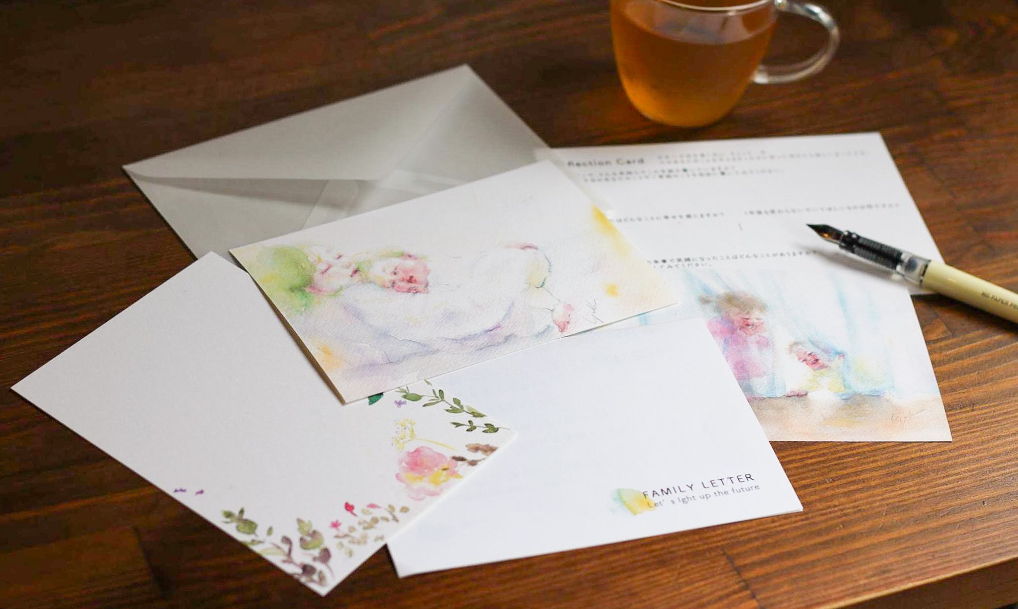 yukkoがレターセットのコンセプトに合わせて描き下ろしたイラストを使用