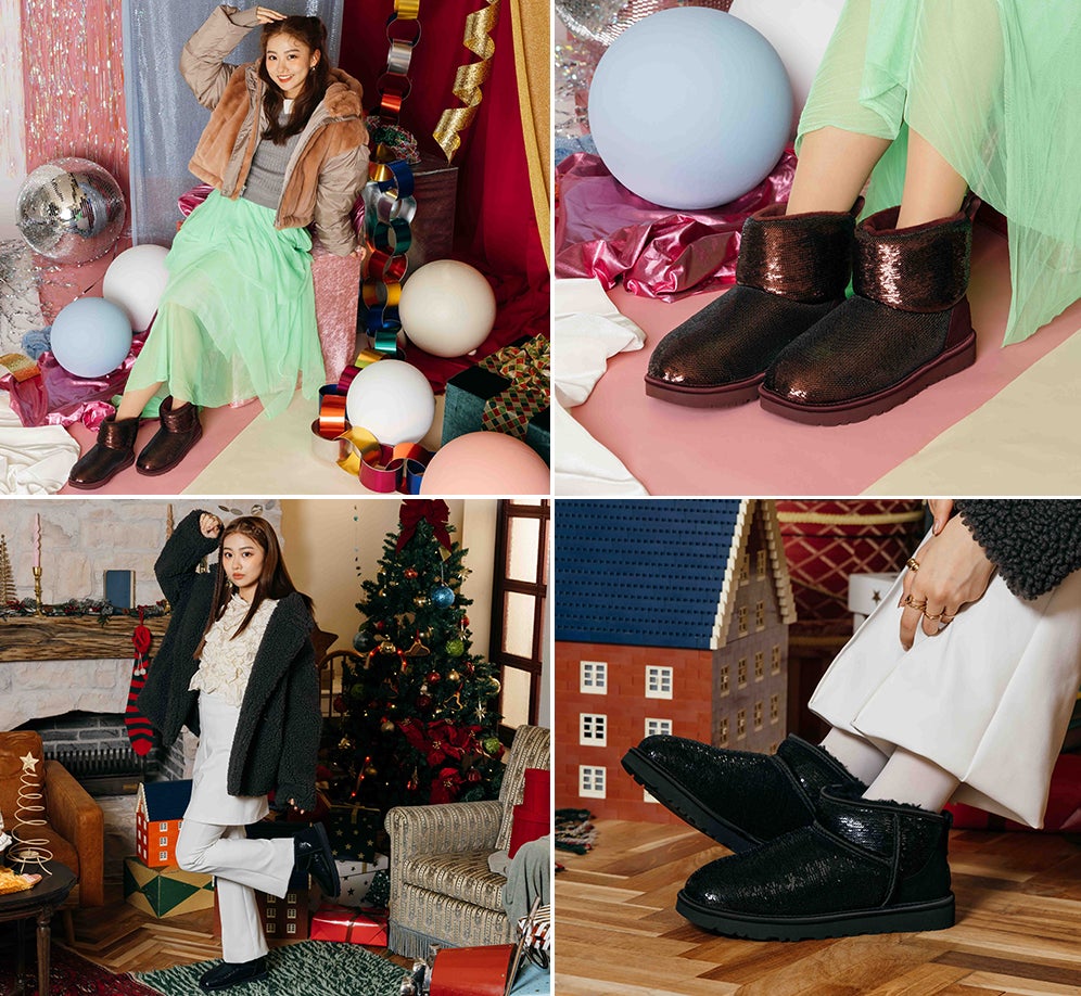 UGG クラシックミニミラーボールブーティー☆全2色 ホリデーを彩る華やかなUGG 2023 HOLIDAYコレクション登場