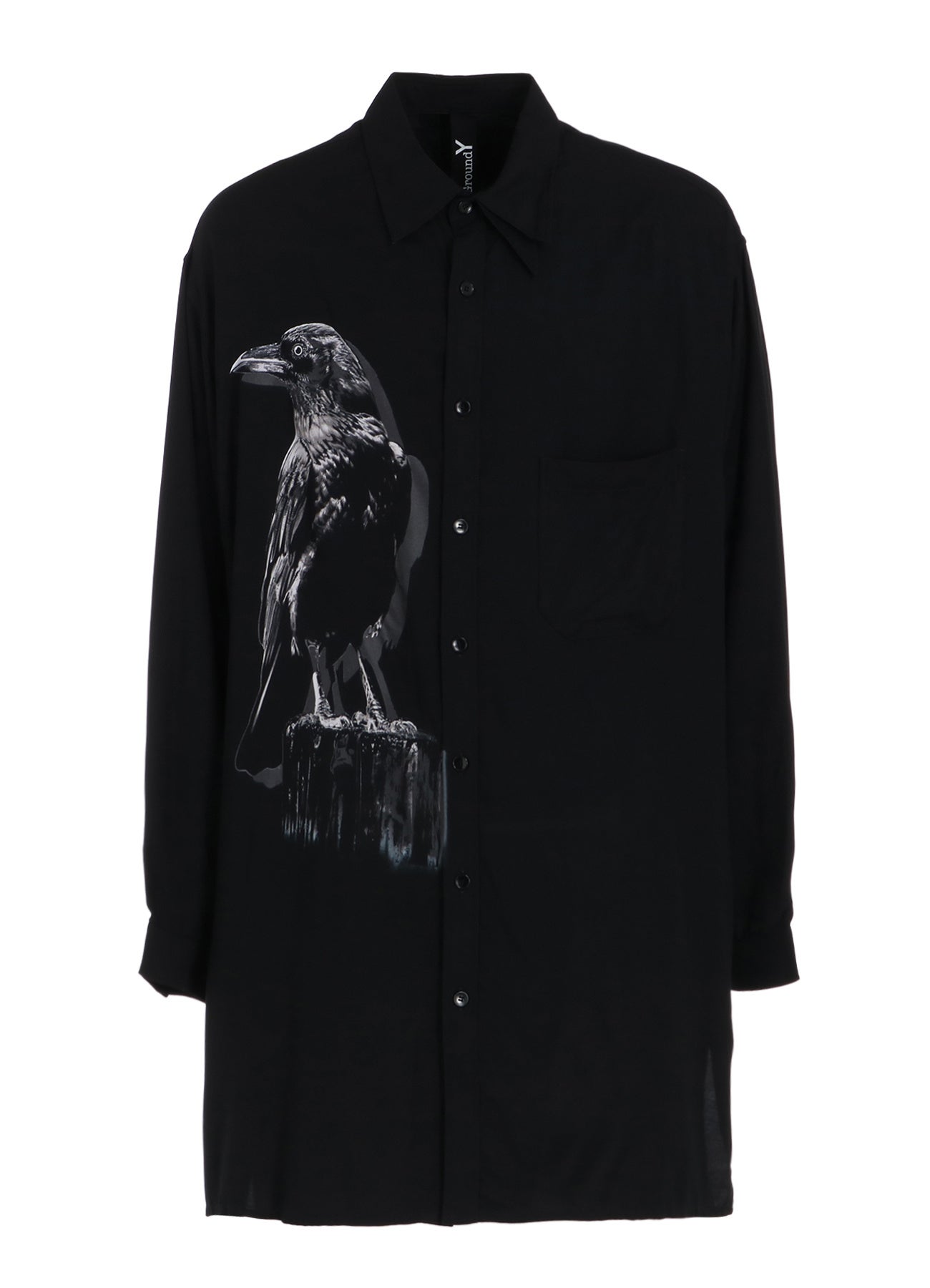 Ground Y◆GH-T68-054/カラスプリント長袖Tシャツ/ロンT/3/コットン/ブラック/黒 Ground Y グラウンド ワイ - メンズ Tシャツ・カットソー -FASCINATE