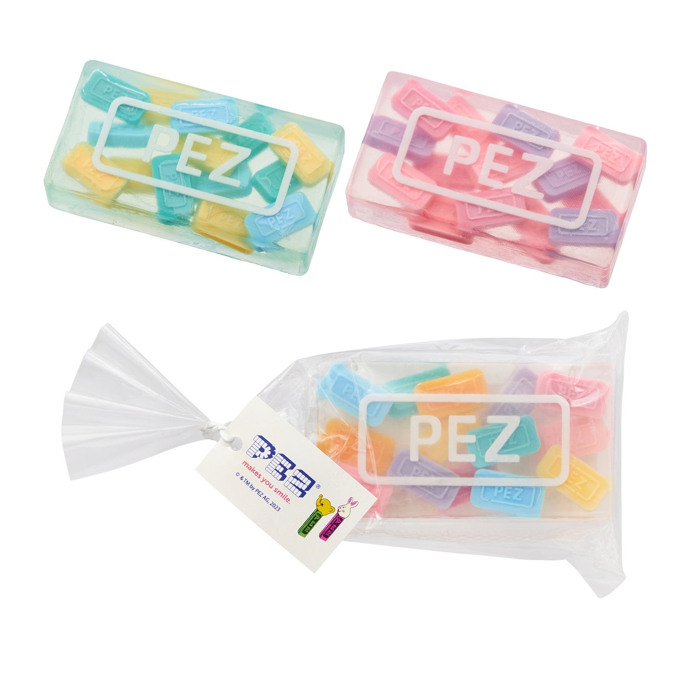 PEZ ソープ(グリーン、ピンク、クリア) 各990円
