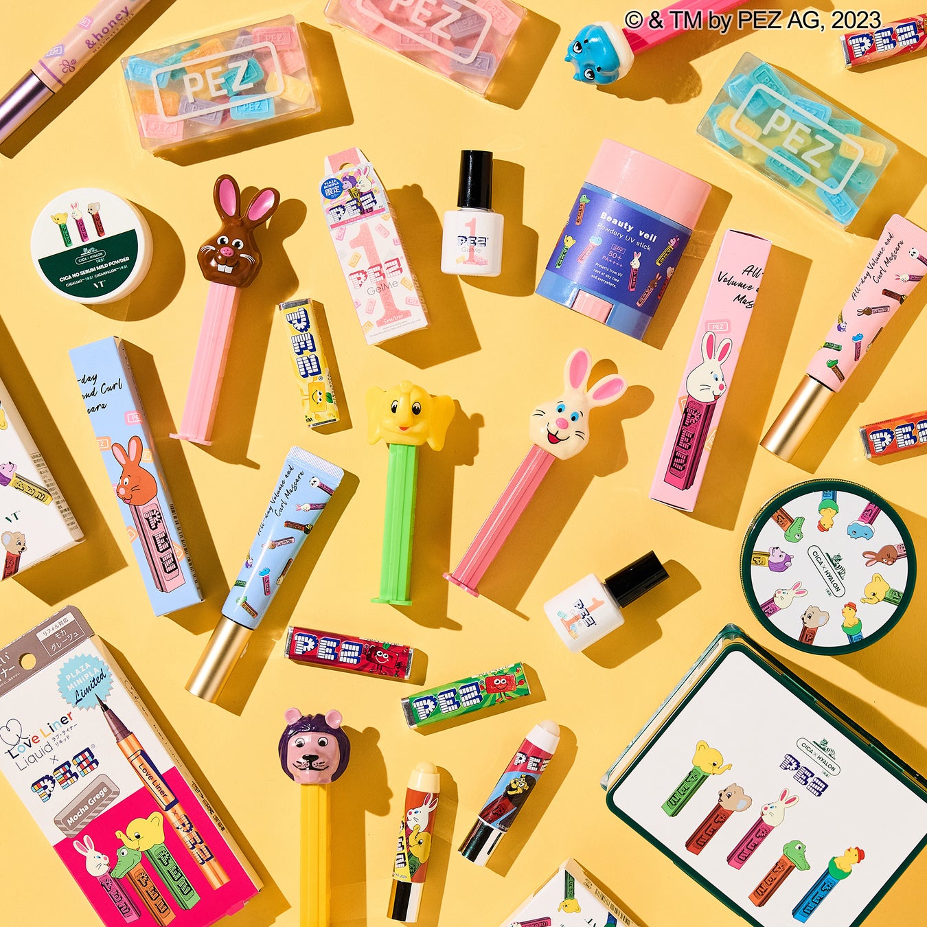 『PEZ』コラボレーションコスメ(イメージ) ※PEZ ディスペンサーはスタイリング小物です。