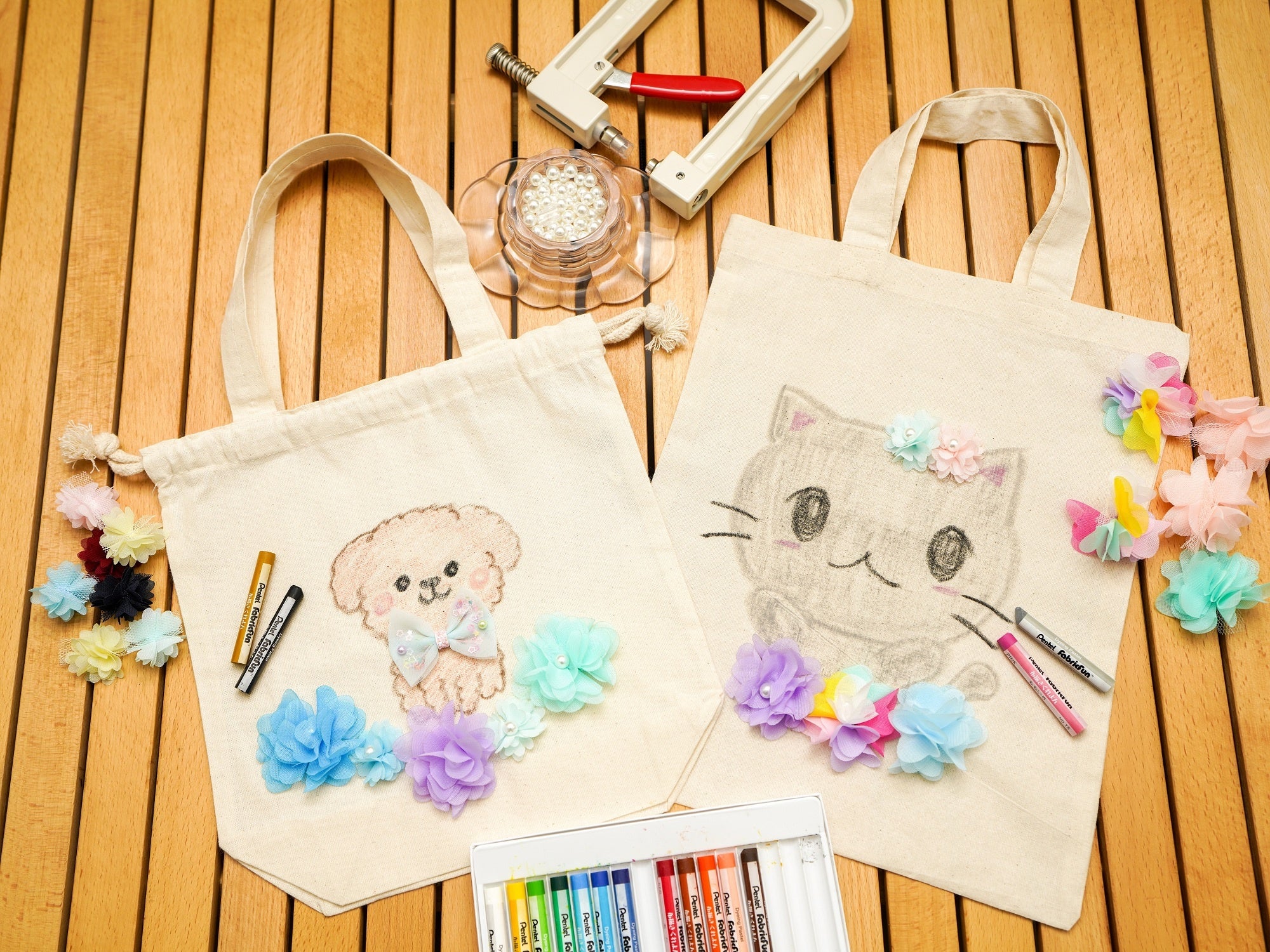 初開催「行楽の秋！パールやお花でオリジナルエコバッグ作り」(ワークショップ）