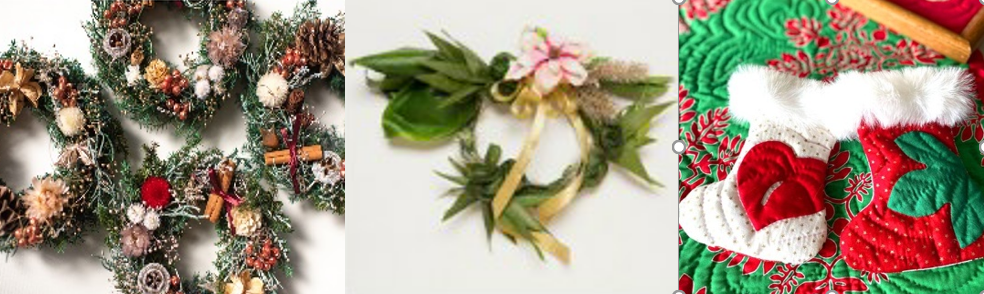 クリスマス・ワークショップ（左から「cuccuma」、「ラニハワイ」）