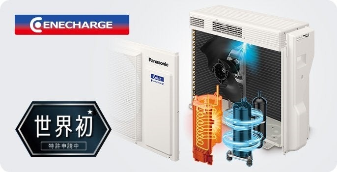 圧縮機からの排熱を冷房にも活用する「エネチャージ」