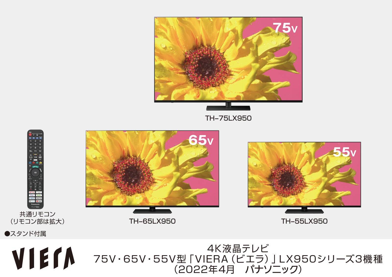 液晶テレビ「4Kビエラ」LX950シリーズ3機種