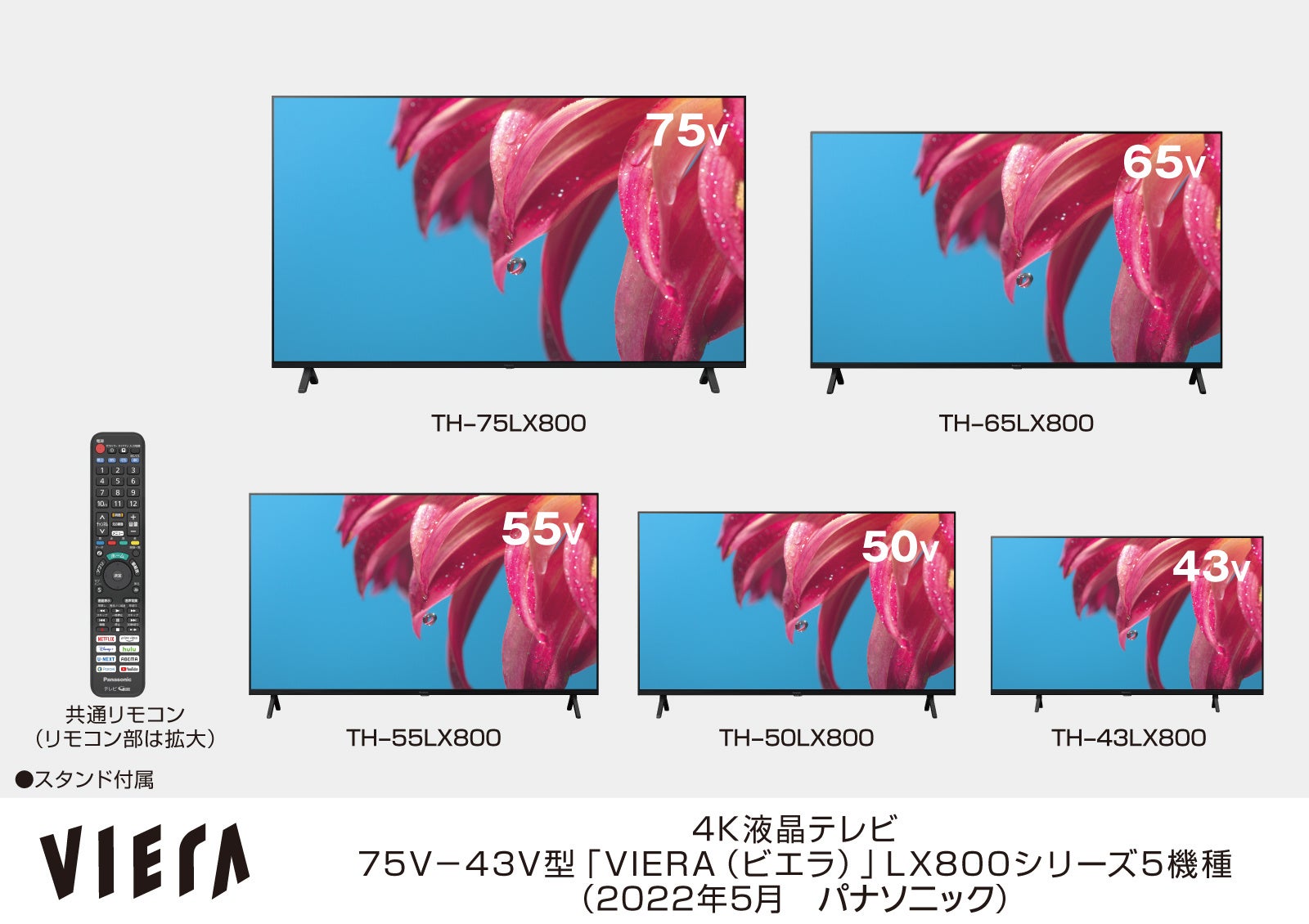 75v型から43v型の豊富なサイズから選べる 4k液晶ビエラ5機種を発売 パナソニックグループのプレスリリース 75v型から43v型の豊富なサイズから選べる 4k液晶ビエラ5機種を発売 パナソニックグループのプレスリリース