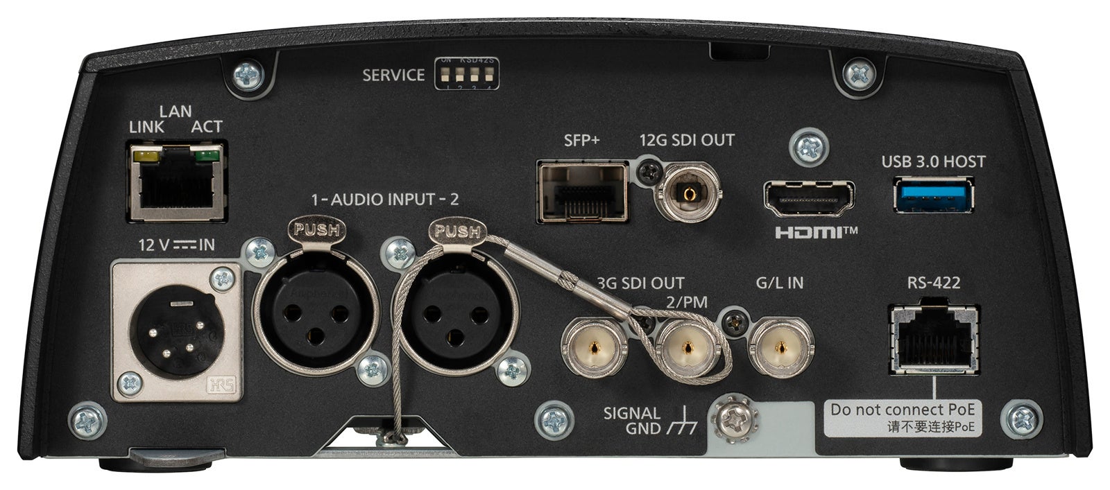 4Kインテグレーテッドカメラ「AW-UE160W／K」（商品背面画像）