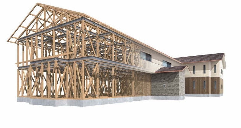 テクノストラクチャー工法を用いた施設向け建築物構造イメージ