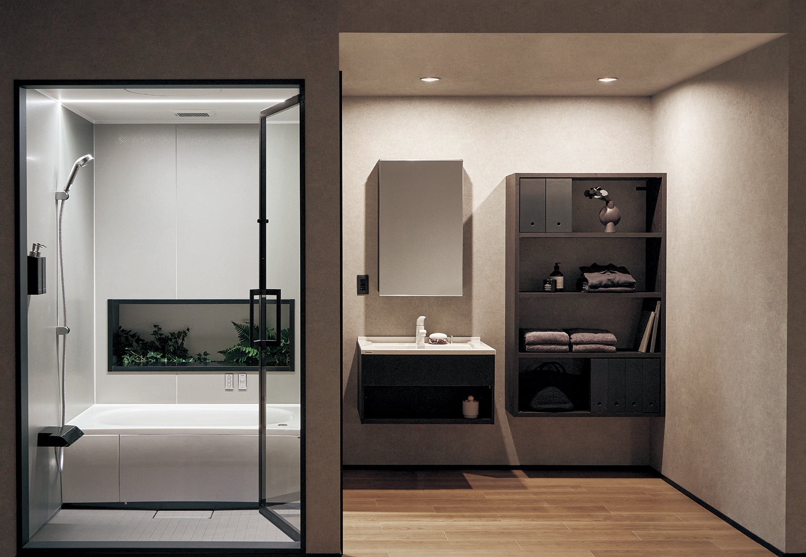 0.75坪浴室と1.25坪洗面空間