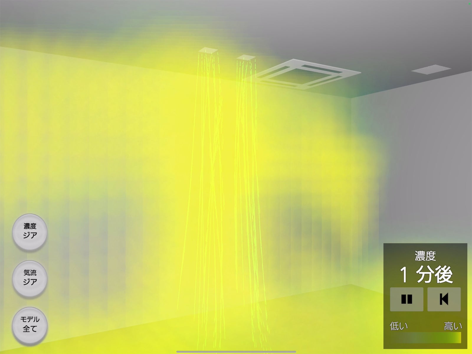 次亜塩素酸の濃度シミュレーション