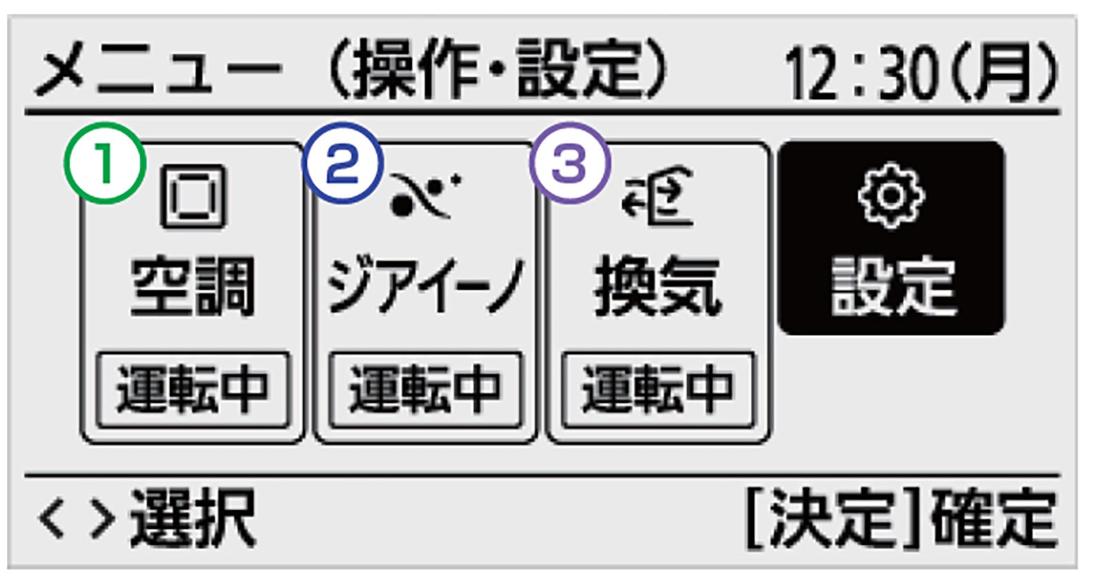 リモコンの操作画面
