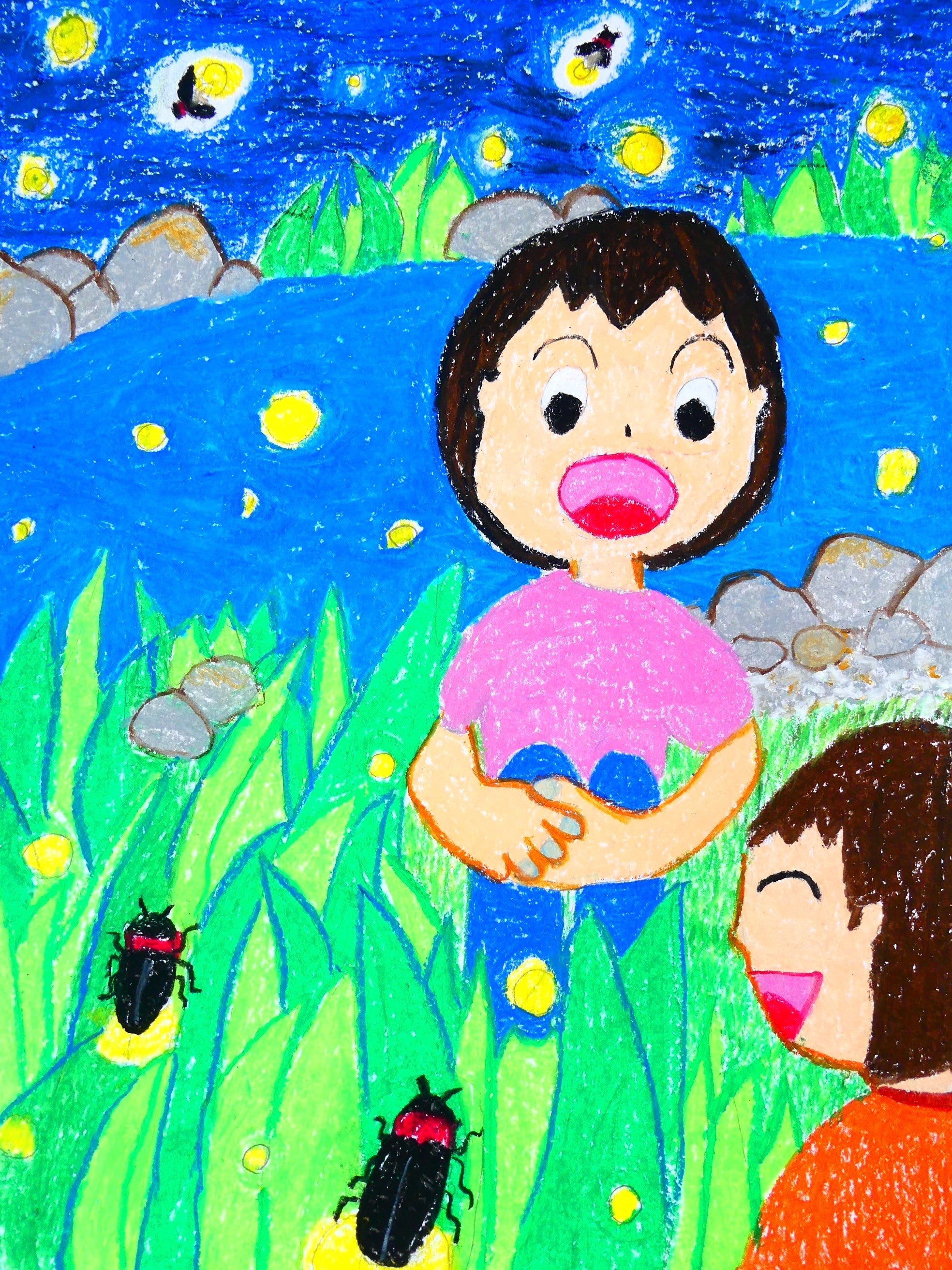 【特別賞 春日井市長賞】「ホタルのすむ川」高田 恵那さん（3年生）