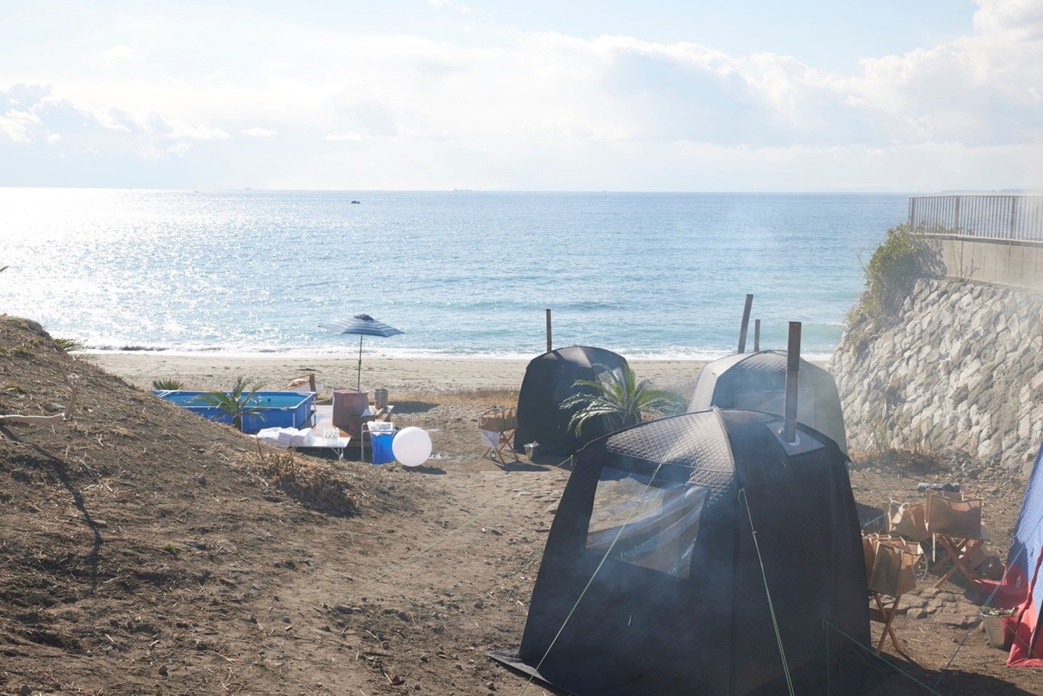海辺のテントサウナ