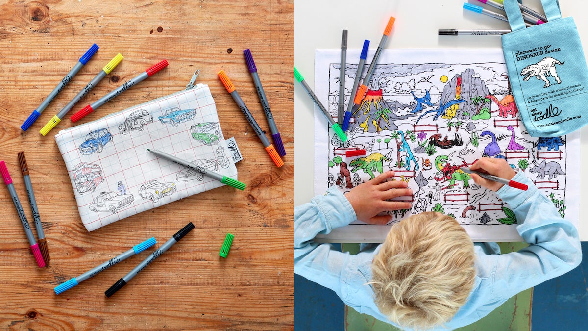 （左）ペンシルケースセット ¥3,630、（右）プレイマットセット ¥4,510