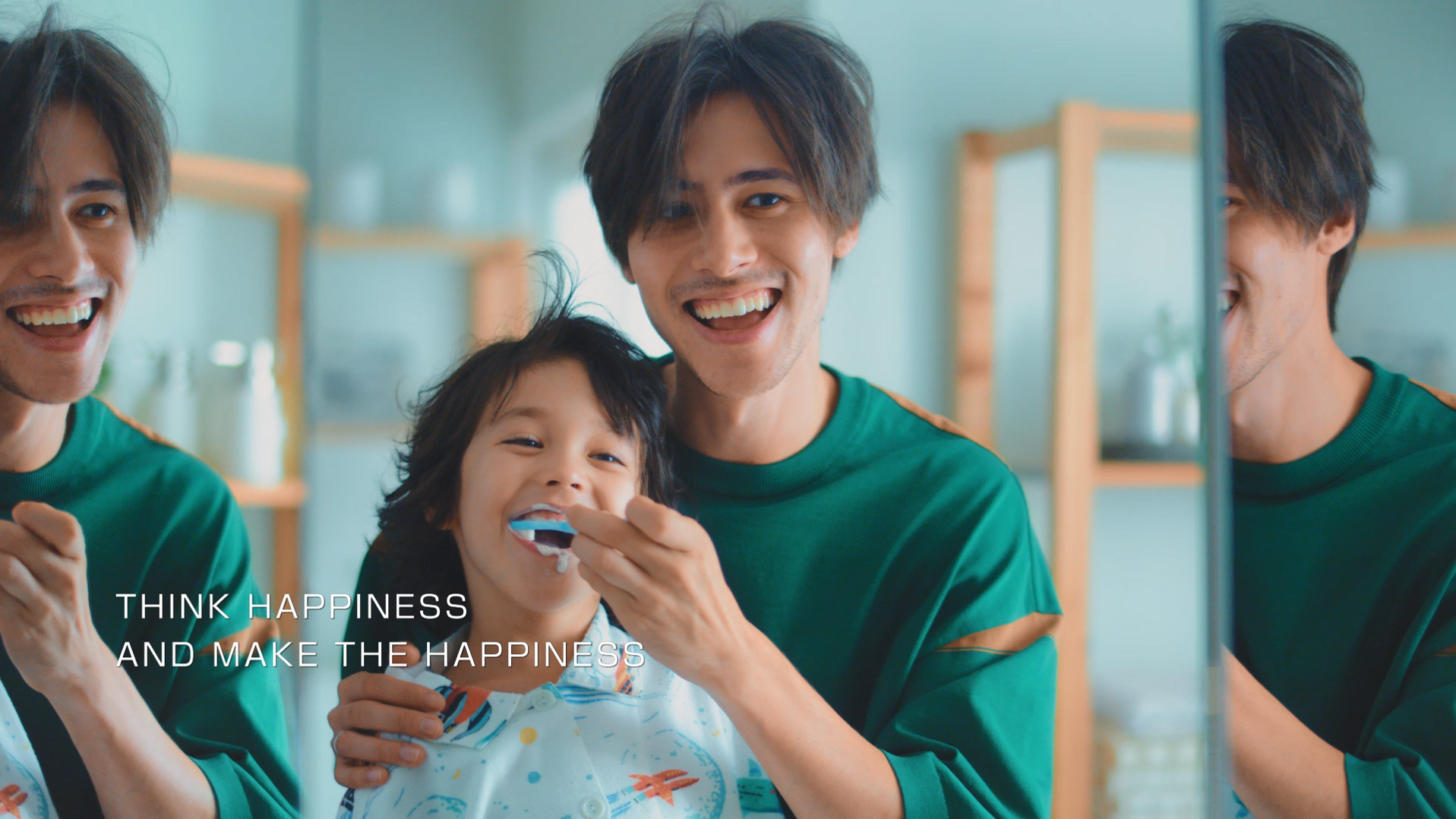 ②Telop：THINK HAPPINESS AND MAKE THE HAPPINESS