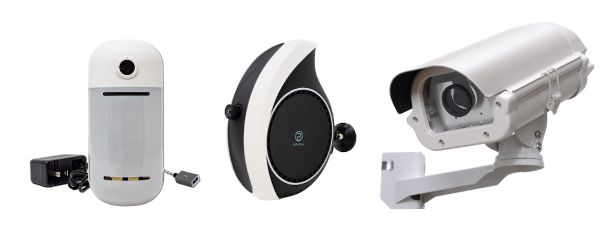 ​左から、S+ Camera Basic、2021年12月新登場のS+ Camera Design、防水のS+ Camera WP（Water Proof）