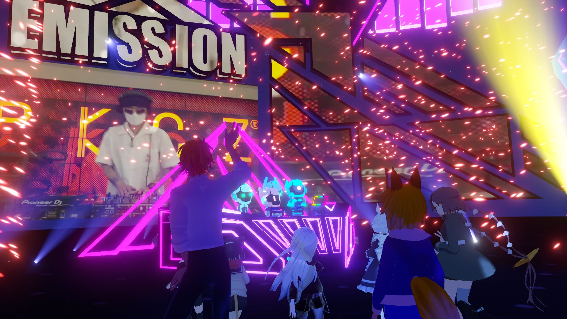 MusicVket 3 「Virtual Club EMISSION」でのバーチャルライブの様子