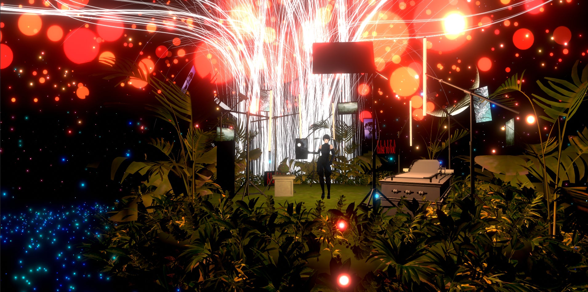 ▲ BEAMSバーチャルショップ2階のELAIZAバーチャルライブステージ