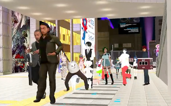 ▲持ち前のリーダーシップ(!？)を発揮して 参加者を先導する見取り図 盛山さん