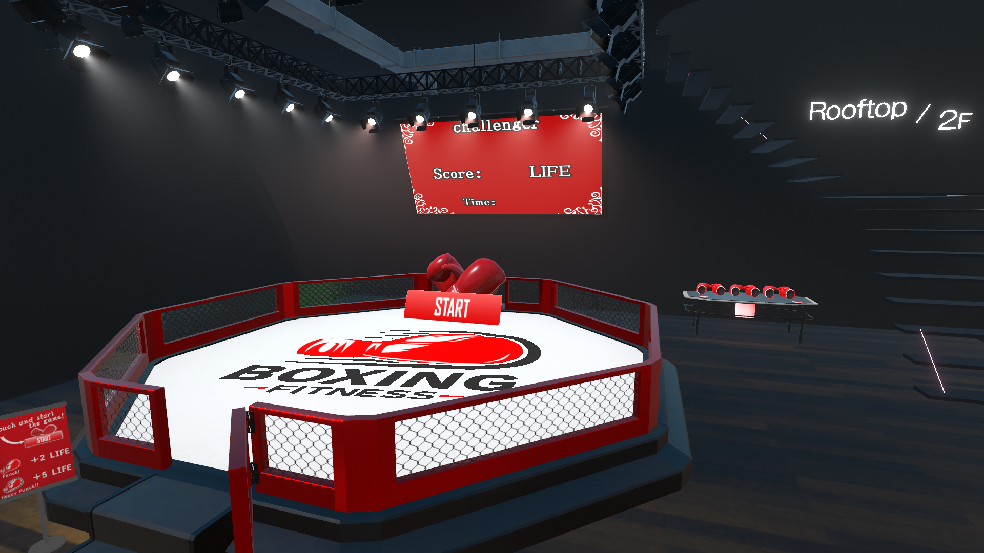 ２階ボクシングリング