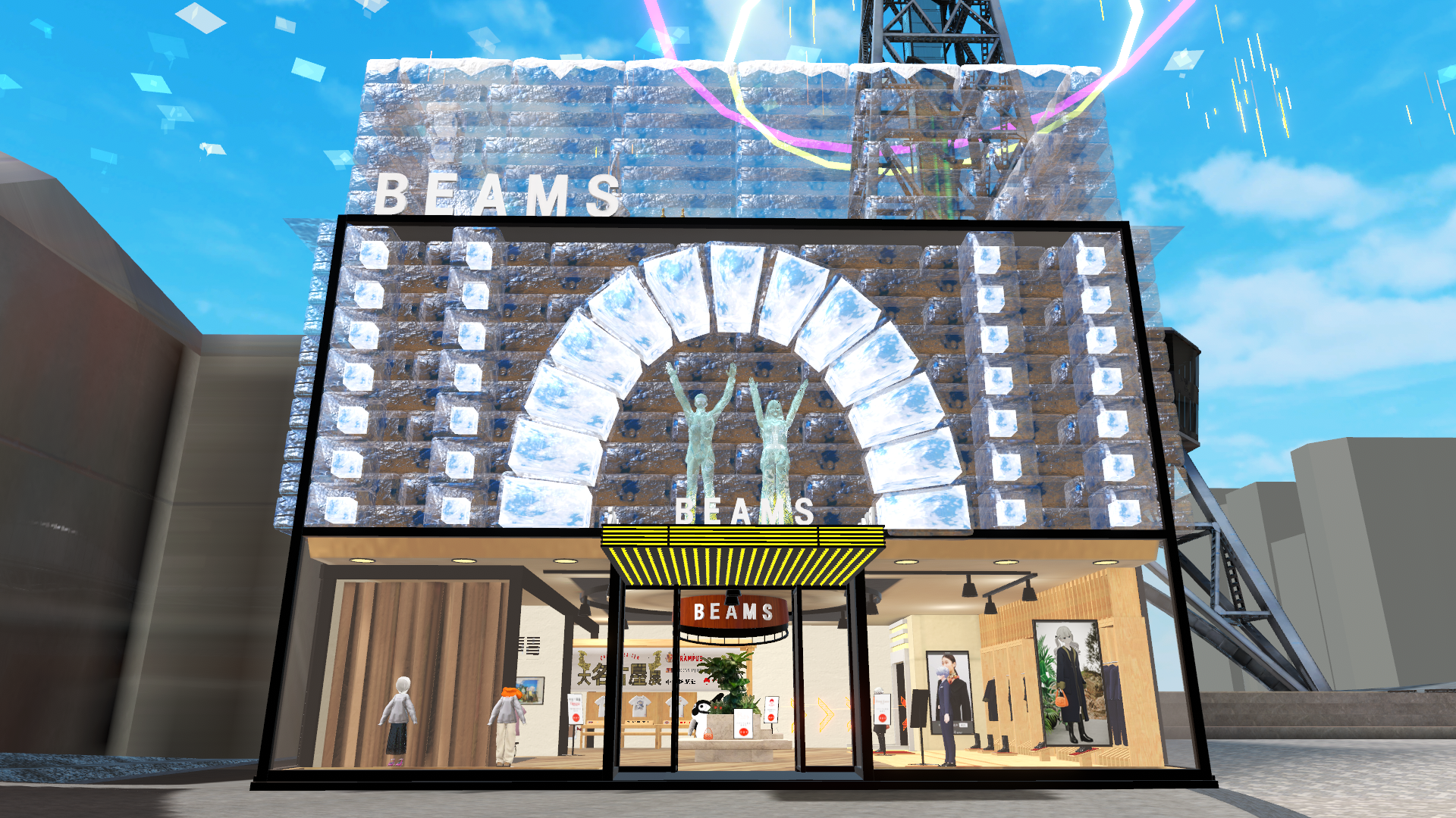 バーチャルマーケット2022 Winter パラリアル名古屋に登場するBEAMSバーチャルショップ（開発中の画像です)