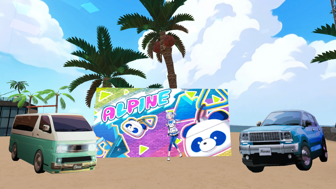 ブース内に設置されるCarica（カリカ）とHavana（ハバナ）とウォールアート