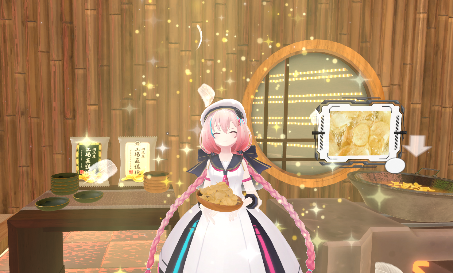 ユーザーはポテトチップスの軽い食感を全身で体感できる