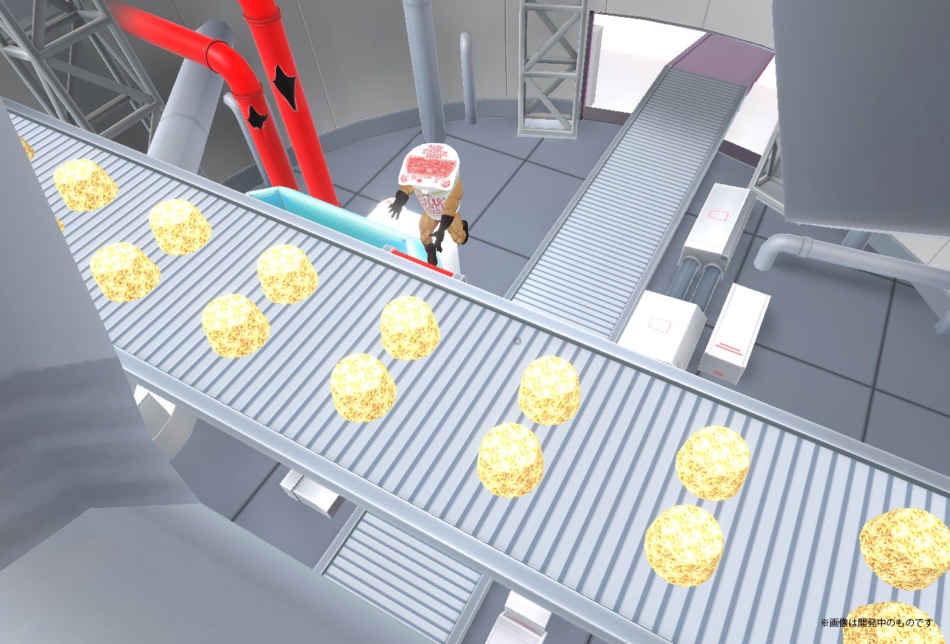 工場での3分間の脱出アクションの様子