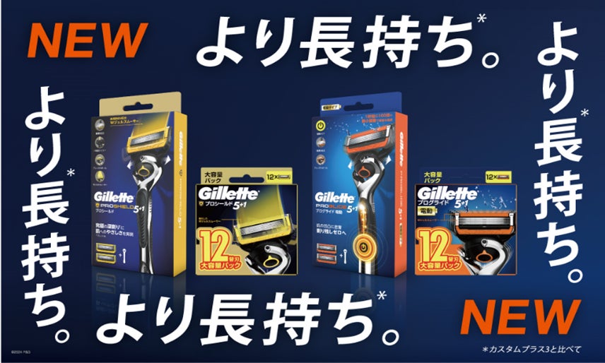 世界売上No.1*1男性用シェーブケアブランド「ジレット」、刃の大型 世界売上No.1*1男性用シェーブケアブランド「ジレット」、刃の大型