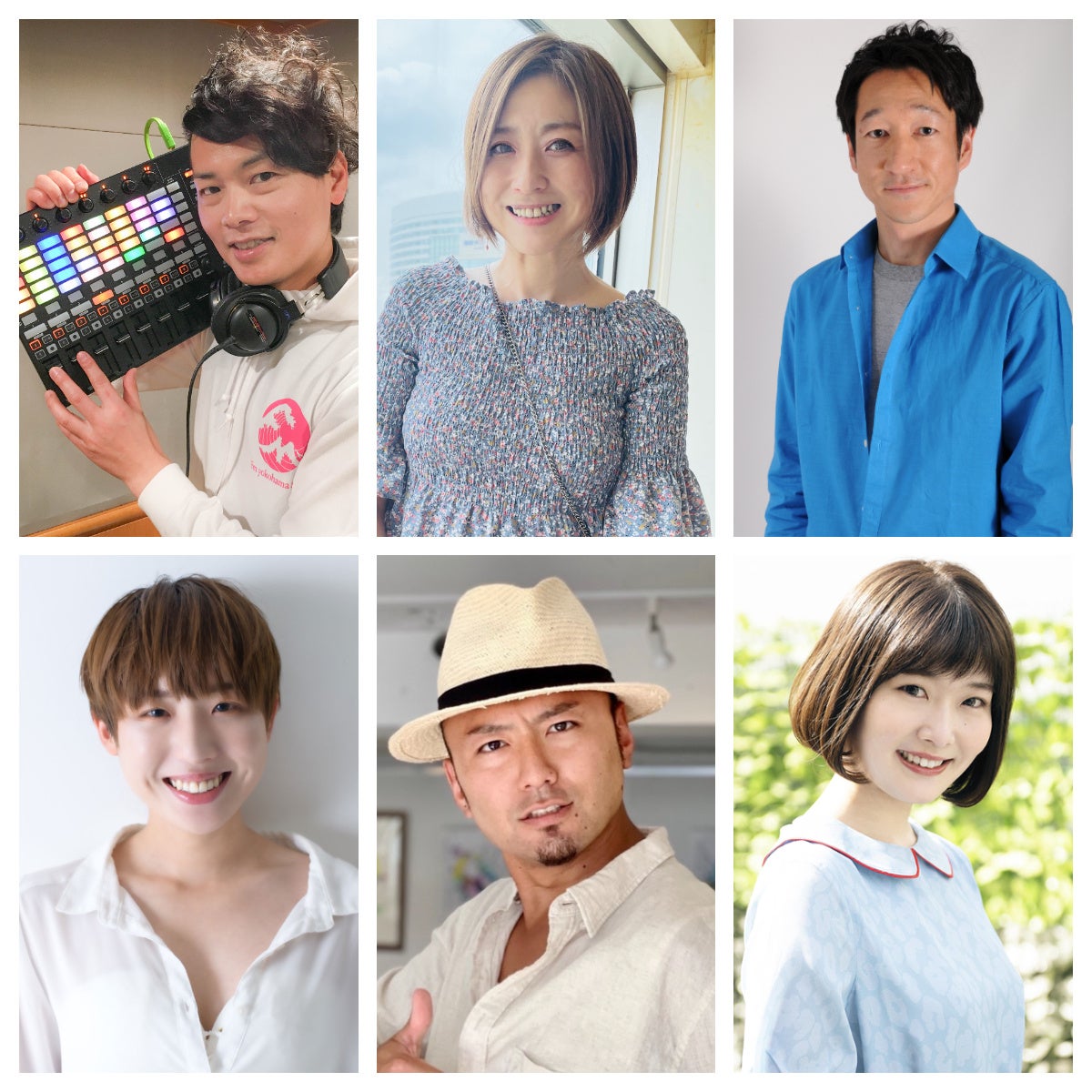 応援リポーター(上段左から鈴木裕介 、鈴木まひる 、藤田優一 、下段左から村山水生 、令和応援団 龍口健太郎 、長友愛莉）