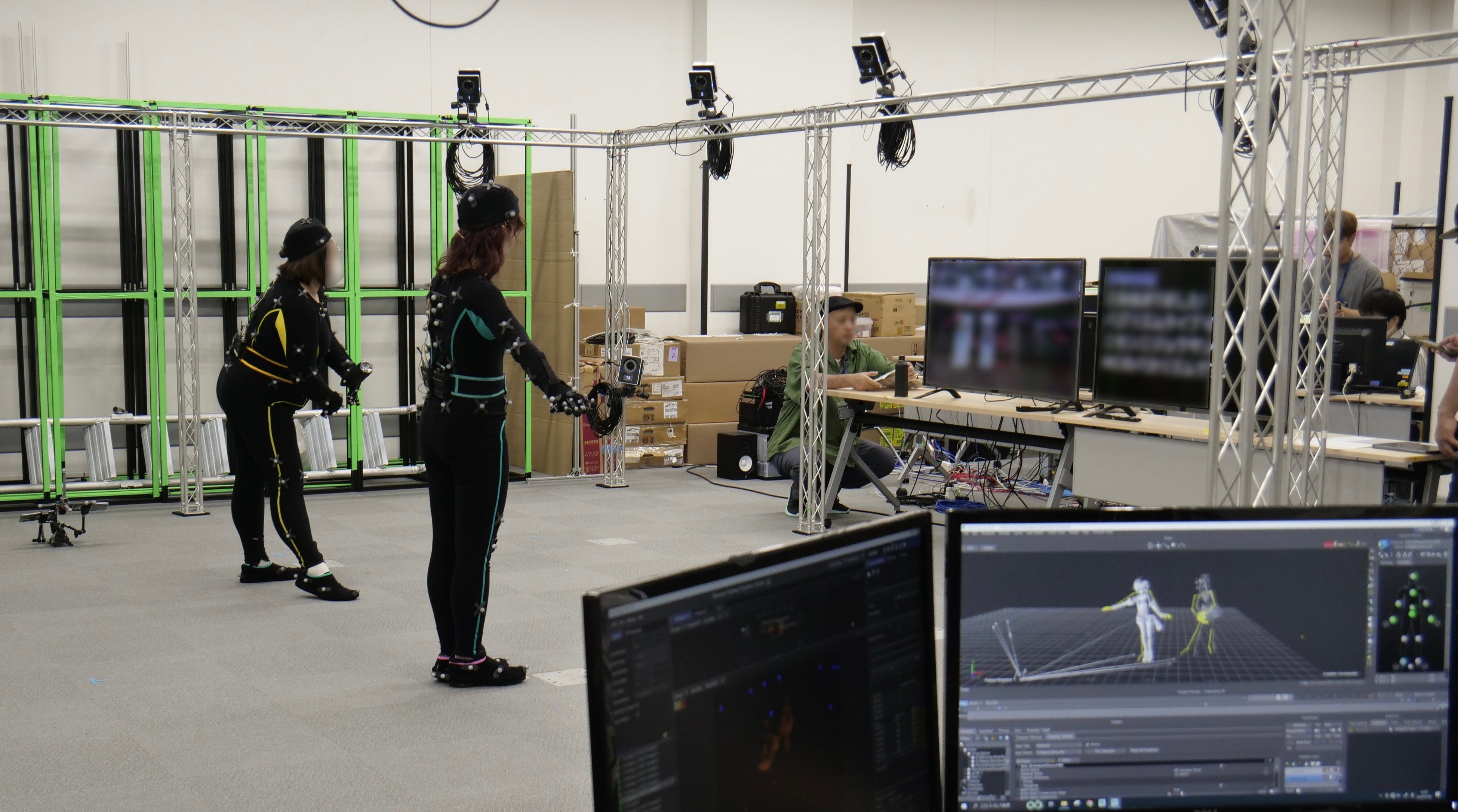 モーションキャプチャスタジオ　※スタッフによるリハーサルの様子です。