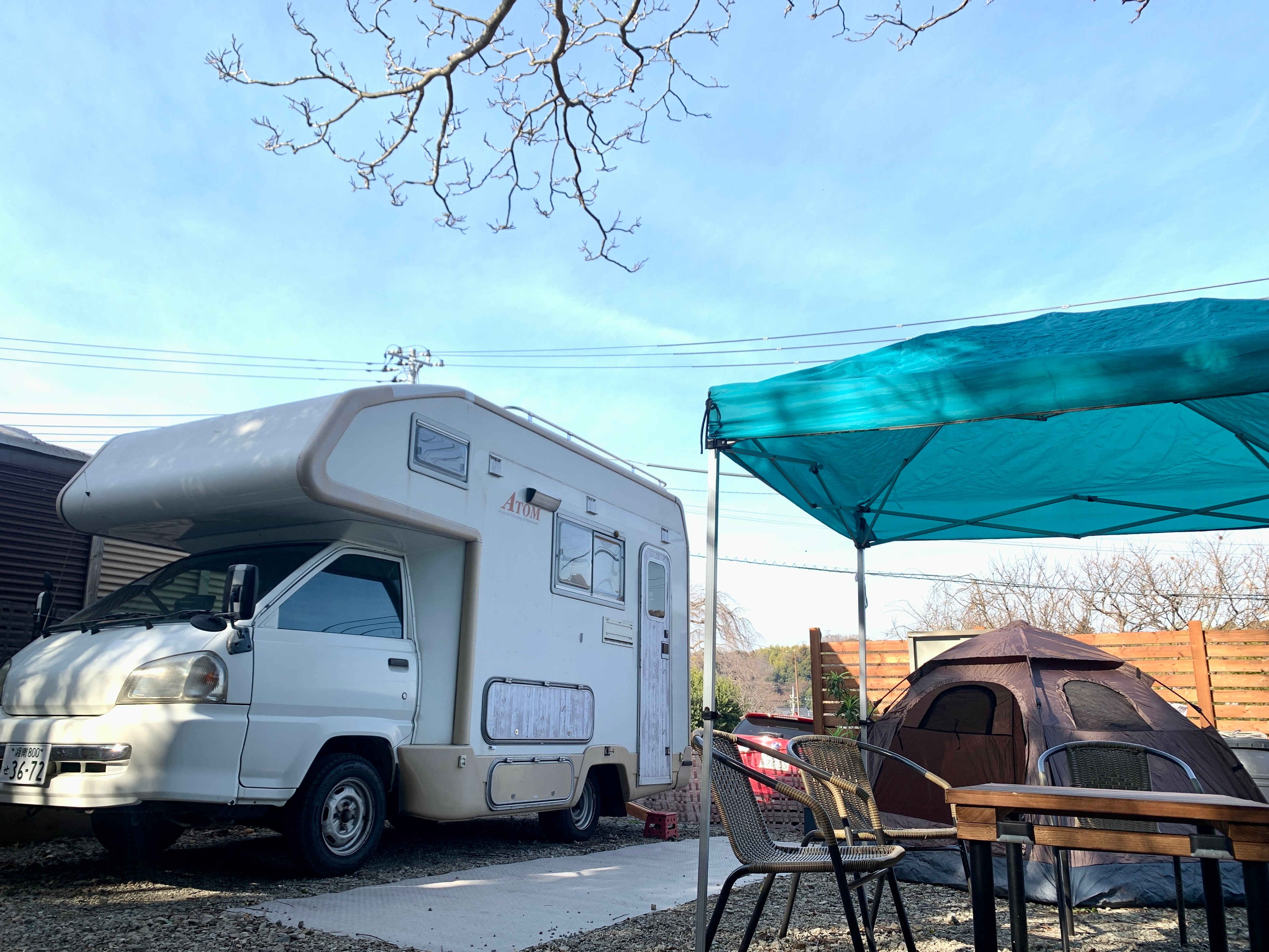 キャンピングカー車内も使えます