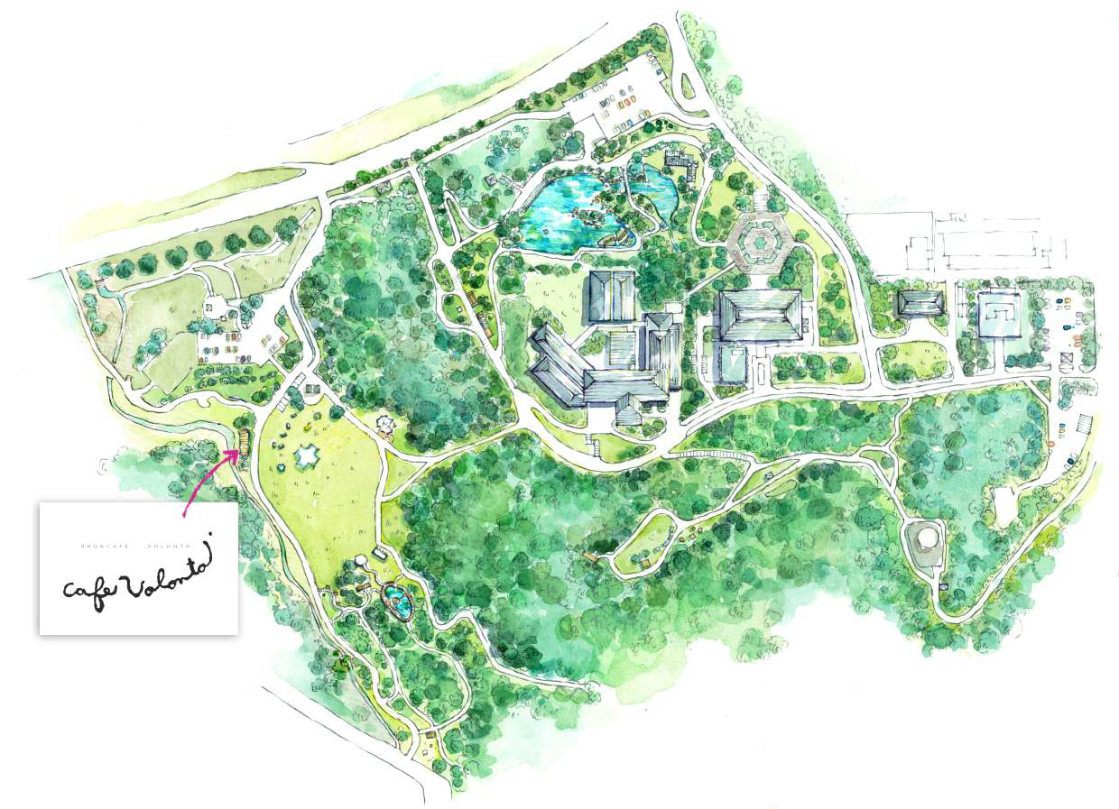 「カフェ ボロンタ」の設置場所（園内MAP）