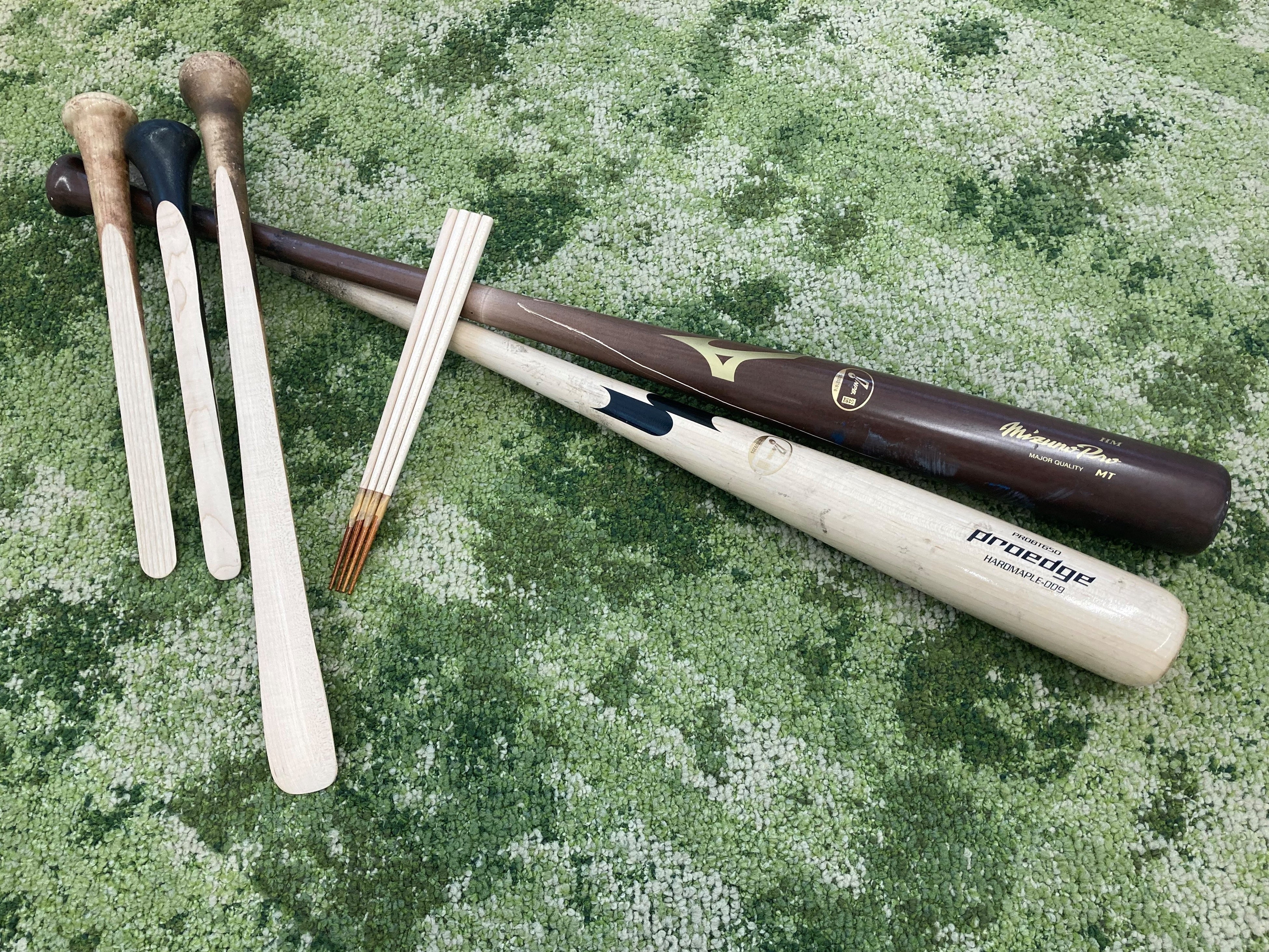 折れたバットを再利用し、靴べらやおはしにリメイク