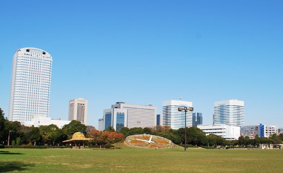 開放的な芝生空間が広がる「Ｂブロック 大芝生広場」が会場です