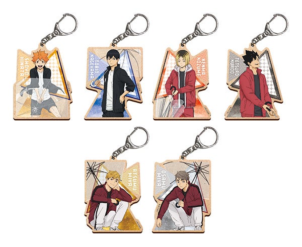 ▲GiGO コラボカフェ ハイキュー!! ウッドキーホルダー Vol.2  (全6種・ランダム) 【サイズ】H約85mm×W約65mm×D約3mm