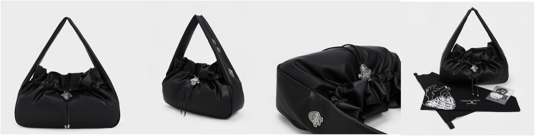 極美品】チャールズアンドキース×ヘンキムホーボーバッグコラボ黒