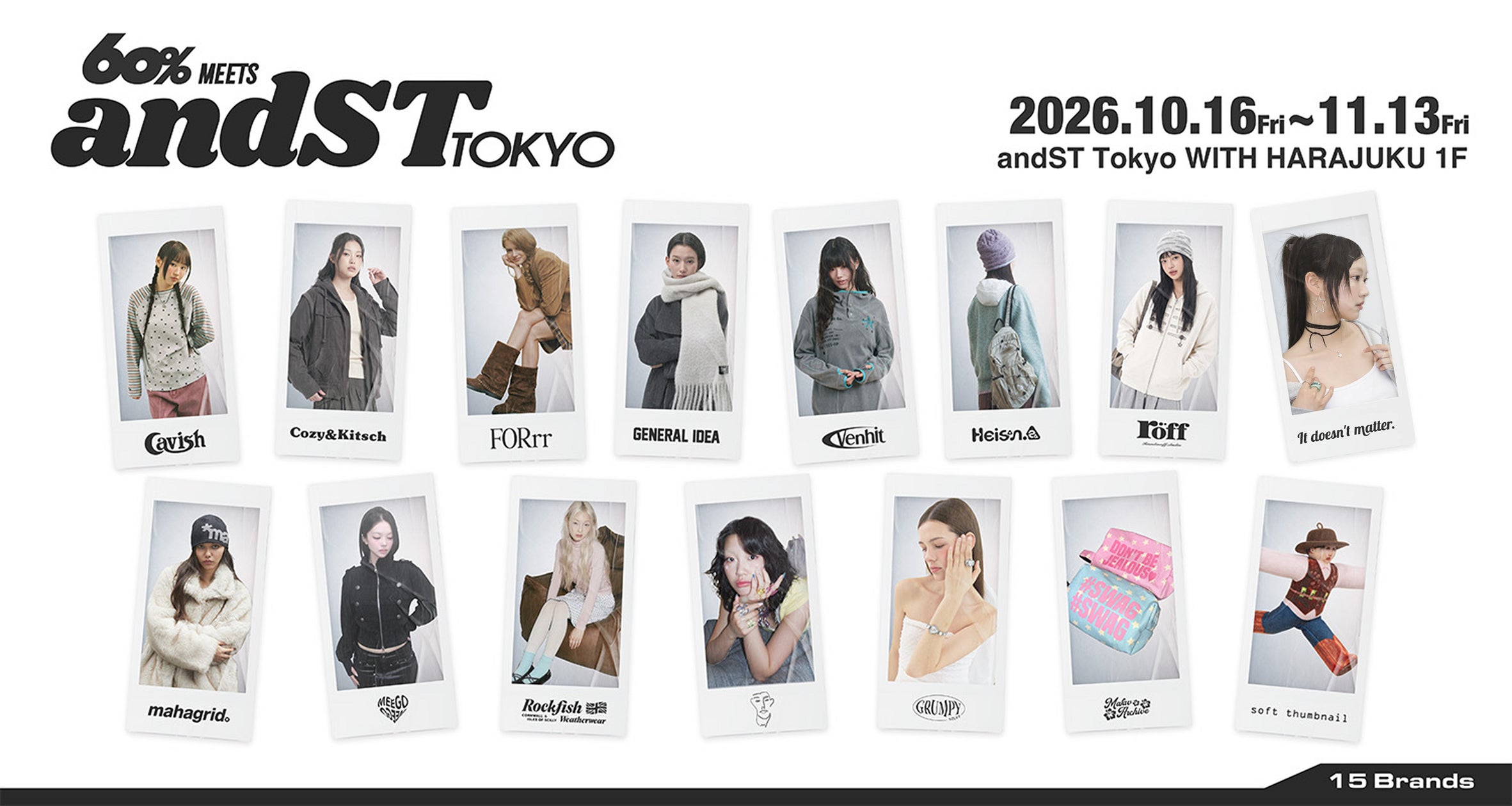 60% meets and ST TOKYO, 하라주쿠 and ST TOKYO에서 진행 중인 아시아 브랜드 팝업 대표 이미지