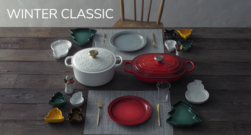 ルクルーゼ フラワーレリーフ オブロング マルミット 31cm コットン