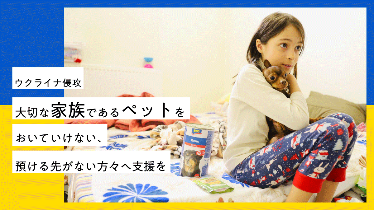 ペットを連れて避難している少女（モルドバキシナウ 2022.3.26 ピースウィンズ・ジャパン撮影）