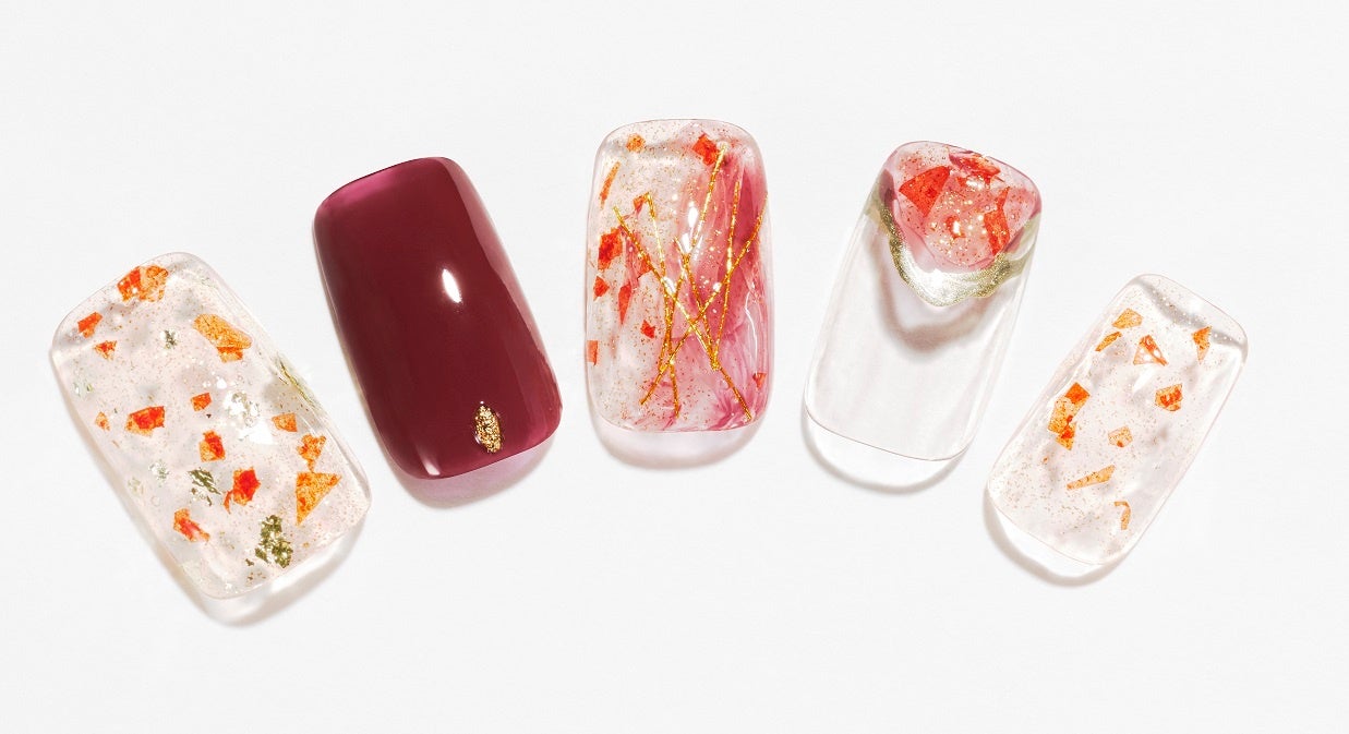 パラドゥ　ミニネイル＜OR05 ル―セント フラワー＞（アート例）